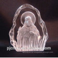 2015 heißer Verkauf 3D Laser graviert Kristall Eisberg für Religion Jesus Glas Skulptur